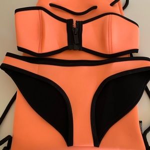 Triangl peach/neon bikini set with bag